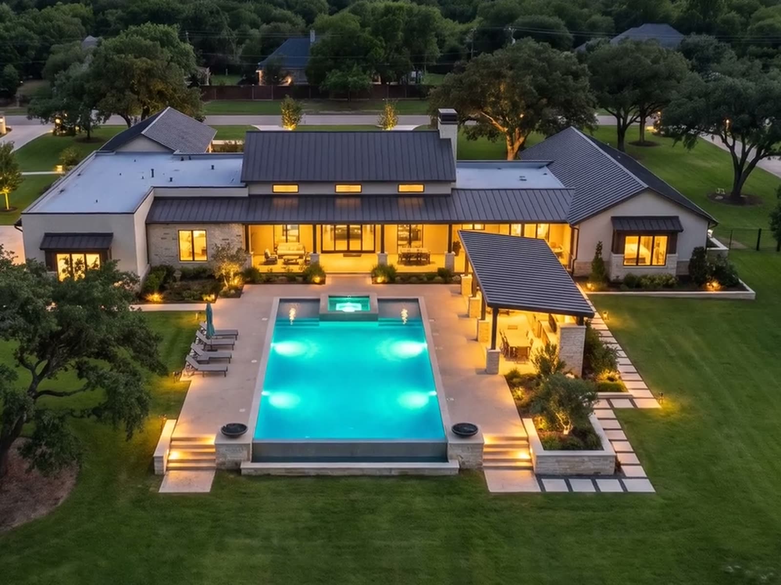 Sample frame: Pool terrace from above